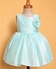 Bluebell Tissue Woven Sleeveless Pleated Party Dress With Floral Applique - Sea Green