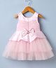 Bluebell Woven Sleeveless T-issue Party Dress With Bow in Pink