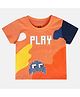 MINI KLUB Cotton Knit Half Sleeves Play Text Printed Tee - Orange