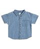 MINI KLUB Cotton Woven Half Sleeves Solid Shirt - Blue