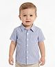 MINI KLUB Cotton Woven Half Sleeves Striped Shirt - Blue