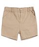 MINI KLUB Cotton Woven Solid Shorts - Beige
