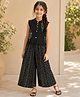The Magic Wand 100% Cotton Woven Ikat Printed Waiscoat Style Top & Palazzo Set - Black