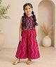 The Magic Wand 100% Cotton Woven Ikat Printed Waiscoat Style Top & Palazzo Set - Fuchsia