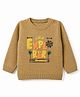Wingsfield Knit Pullover with Full Sleeves and Explorer Embroidered in Brown
