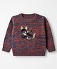 Wingsfield Knit Pullover with Full Sleeves and Number 35 Embroidery in Rust Orange
