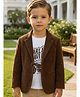 Rikidoos Cotton Woven Full Sleeves Blazer With Printed Inner T-Shirt-Brown