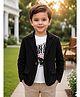 Rikidoos Cotton Woven Full Sleeve Blazer With Printed Inner T-Shirt-Black