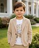Rikidoos Cotton Woven Full Sleeves Blazer With Printed Inner T-Shirt - Beige