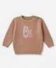 Wingsfield Knit Pullover with Full Sleeves and Be Mine Patch in Brown