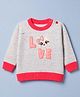 Wingsfield Knit Pullovers Sweater with Full Sleeves and Cat Applique in Pink