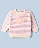 Wingsfield Knit Pullover Sweater with Full Sleeves and Butterfly Embroidery in Lilac