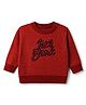 Wingsfield Knit Pullovers Sweater with Full Sleeves, Striped and Love Applique in Red