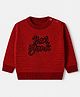 Wingsfield Knit Full Sleeves Pullover Sweater with New York Text & Round Neck in Red