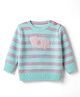 Wingsfield Knit Full Sleeves Pullovers Sweater with Round Neck & Wow Embroidery in Light Blue