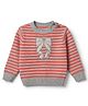 Wingsfield Knit Pullover Sweater with Full Sleeves Bow Embroidery in Pink
