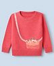 Wingsfield Knit Pullover with Full Sleeves and Handbag Applique in Coral for 2-3 Years