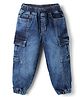 Babyhug Denim Woven Full Length Jeans With Cargo Pocket in Blue