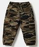 Babyhug 100% Cotton Twill Jogger Full Length Joggers with Camo Print in Tan