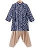 Vastramay Viscose Woven Full Sleeves Bandhani Printed Kurta And Patiala Set - Blue & Rose Gold