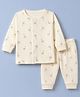 Ollypop Cotton Knit Full Sleeves Thermal Inner Wear With Vehicle Print - Cream