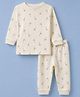 Ollypop Knit Full Sleeves Thermal Inner Wear With Vehicle Print - Cream