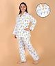 The Mom Store Cotton Woven Full Sleeves Ice Cream Printed Coordinating Shirt & Pant Maternity Night Suit - Off White
