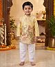 Ridokidz Cotton Woven Full Sleeves Floral & Animal Printed Kurta Pajama Set - Yellow