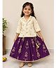 BAATCHEET Cotton Woven Three Fourth Sleeves Booti Embroidered Lehenga Choli Set - Purple