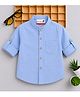 BAATCHEET Cotton Woven Full Sleeves Solid Shirt - Blue