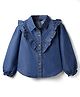Pine Kids Cotton Blend Denim Top with Full Sleeves - Navy Blue