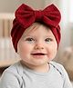 Trubliz Cotton Woven Bow Applique Detailed Turban Hat - Red - Circumference 43-48 Cm