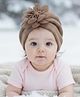 Trubliz Cotton Woven Floral Applique Detailed Turban Hat - Beige - Circumference 43-48 Cm