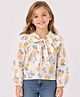 CrayonFlakes Cotton Woven Full Sleeves Fruits Printed Top - Off White