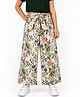 CrayonFlakes Cotton Woven Floral Printed Pants - Off White