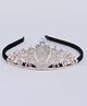 Tia Hair Accessories Heart & Floral Designed Stones Embellished Hair Band - Golden
