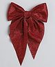Tia Hair Accessories Bow Applique Detailed Alligator Hair Clip - Dark Red