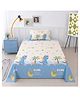FILYMORE Kids Crocodile Theme Bed Sheet Set with 1 Pillow Cover, 240 TC Soft Microfiber Cartoon Bedsheet, Blue & White Animal Print, Double Bed 90 x 90 Inches, Soft, Breathable & Fade Resistant