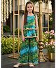 Cutiekins Woven Sleeveless Gota Lace Embellished & Floral Design Bandhni Printed Kurti & Palazzo Set - Green & Multi Colour
