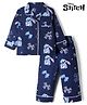 Bonfino Disney 100% Cotton Single Jersey Knit Full Sleeves Shirt & Pajama Night Suit with Bow & Stitch Print - Navy Blue