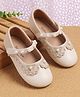 Babyoye Velcro Closure Ballerina with Pearl - Beige