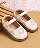 Babyoye Velcro Closure Ballerina with Floral Print in Beige