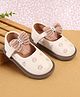 Babyoye Velcro Closure Ballerina with Floral Print in Beige
