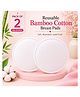 Sparkle Joy Reusable Nursing Pads 4-Layer Organic Bamboo Cotton, Ultra-Soft, Absorbent and Leak-Proof, Contoured Comfort Fit, Pack of 2 White