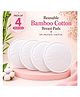 Sparkle Joy Reusable Nursing Pads 4-Layer Organic Bamboo Cotton, Ultra-Soft, Absorbent and Leak-Proof, Contoured Comfort Fit, Pack of 4 White