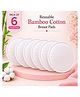 Sparkle Joy Reusable Nursing Pads 4-Layer Organic Bamboo Cotton, Ultra-Soft, Absorbent and Leak-Proof, Contoured Comfort Fit, Pack of 6 White