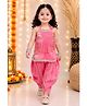 Titrit Silk Woven Sleeveless Lace Embellished Shimmered Kurti & Salwar Set - Pink