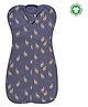 The Boo Boo Club Cotton Arms Up Printed Printed Sleeping Swaddle Pod For Baby 0-1M Blue