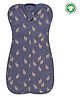 The Boo Boo Club Cotton Arms Up Printed Printed Sleeping Swaddle Pod For Baby 1-3M Blue