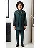 Ahhaaaa Jacquard Woven Solid Sherwani & Pants With Full Sleeves Ethnic Embroidered Jacket Set - Green